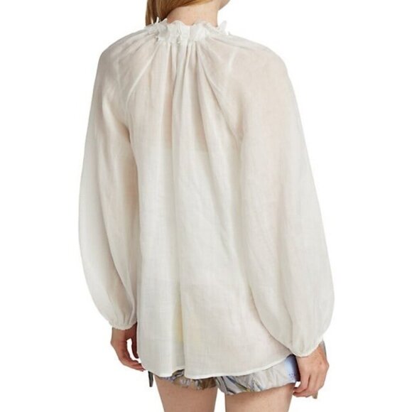 💕ZIMMERMANN💕 Botanica Butterfly Blouse ~ Pearl White 3 = US 10 Large - Picture 8 of 16